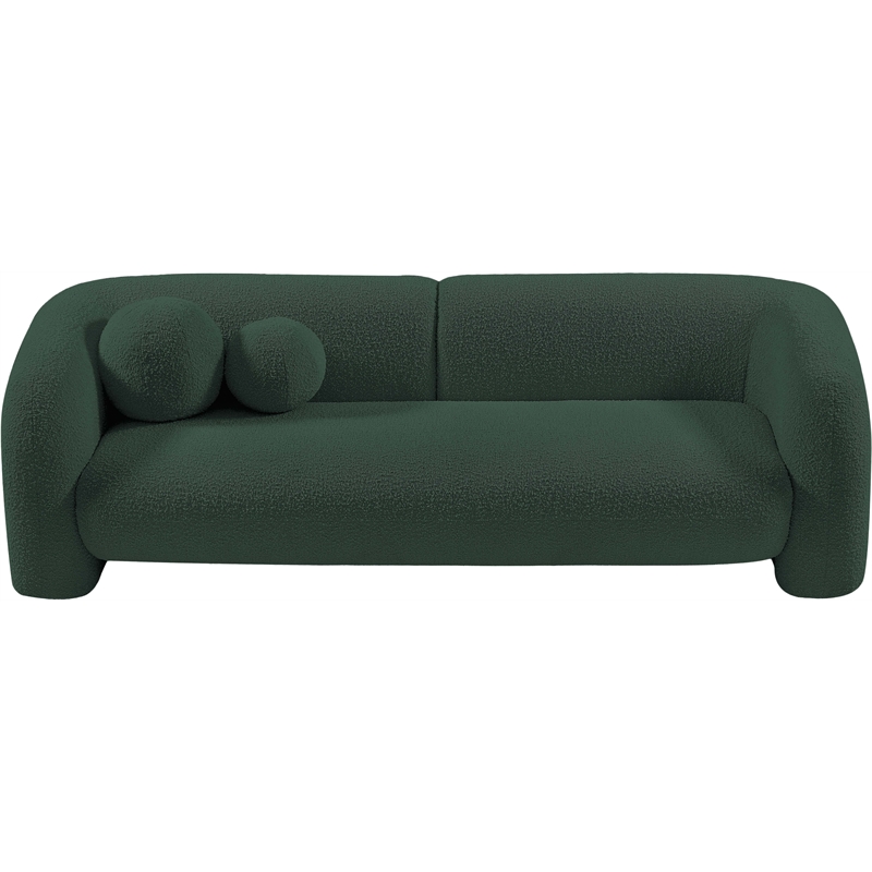 Meridian Furniture Emory Green Boucle Fabric Sofa