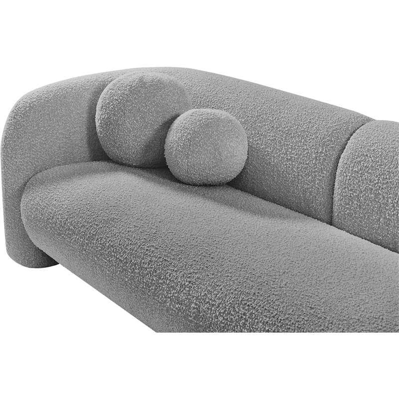 Meridian Furniture Emory Grey Boucle Fabric Loveseat