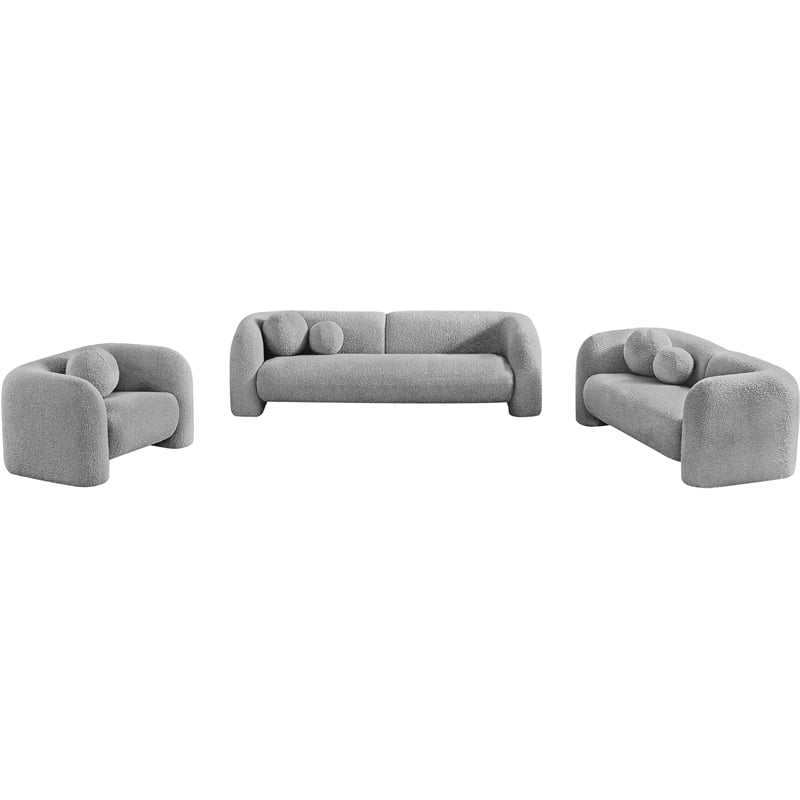 Meridian Furniture Emory Grey Boucle Fabric Sofa
