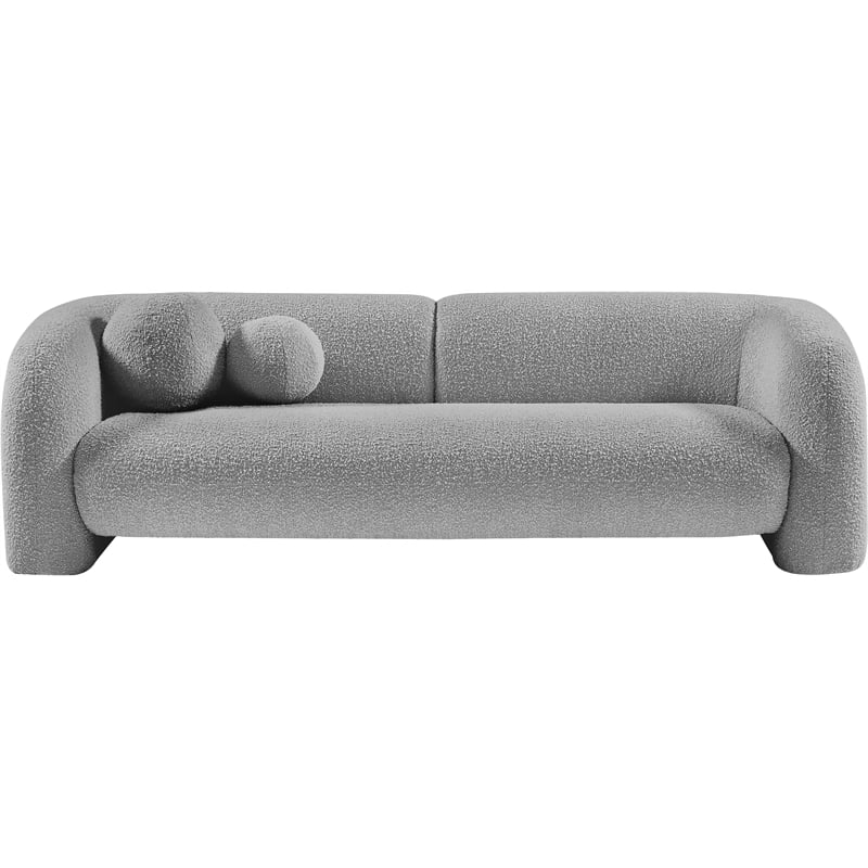 Meridian Furniture Emory Grey Boucle Fabric Sofa
