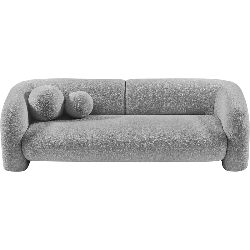 Meridian Furniture Emory Grey Boucle Fabric Sofa
