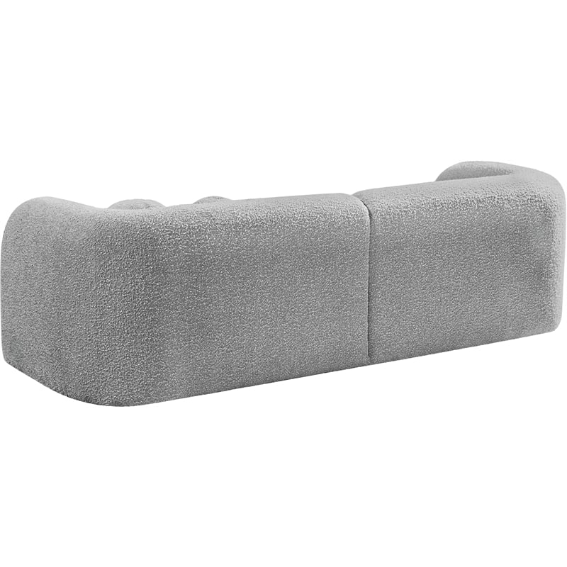 Meridian Furniture Emory Grey Boucle Fabric Sofa
