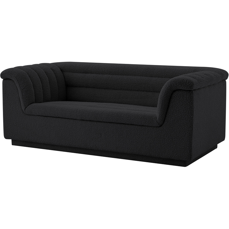 Meridian Furniture Cascade Black Boucle Fabric Loveseat