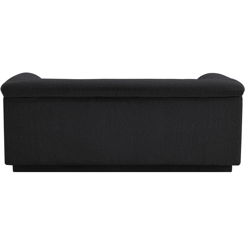 Meridian Furniture Cascade Black Boucle Fabric Loveseat