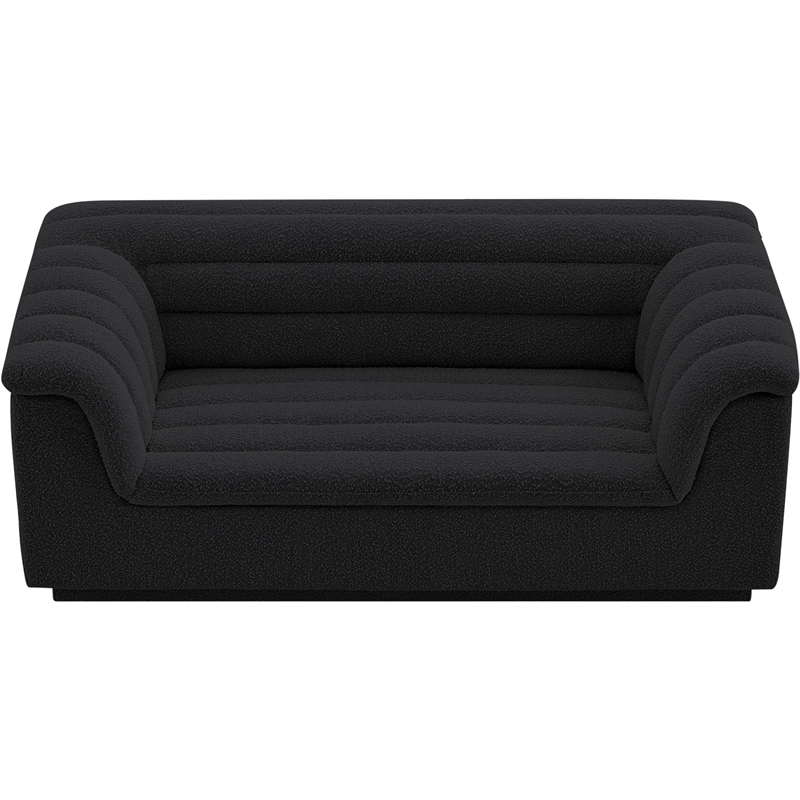 Meridian Furniture Cascade Black Boucle Fabric Loveseat