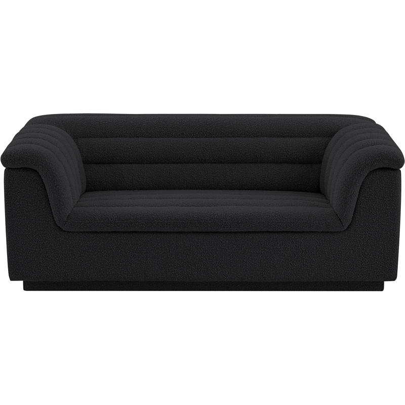 Meridian Furniture Cascade Black Boucle Fabric Loveseat