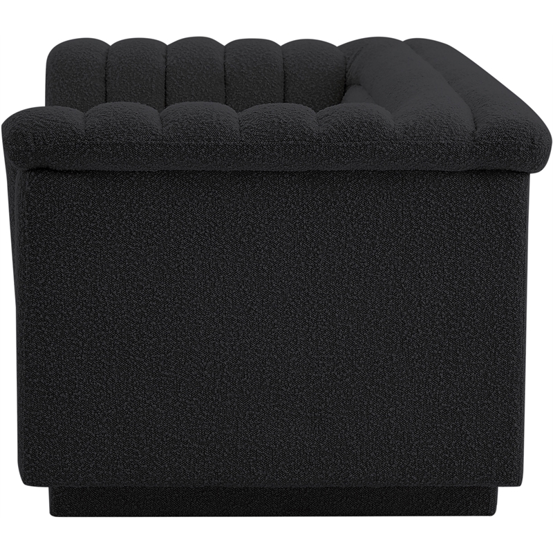 Meridian Furniture Cascade Black Boucle Fabric Loveseat