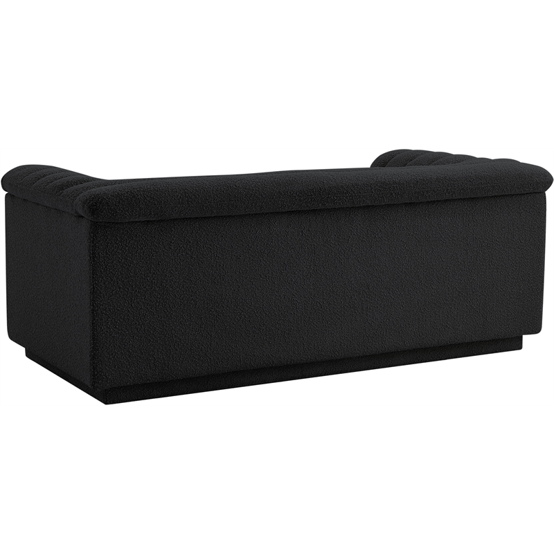 Meridian Furniture Cascade Black Boucle Fabric Loveseat