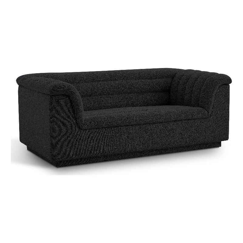 Meridian Furniture Cascade Black Boucle Fabric Loveseat