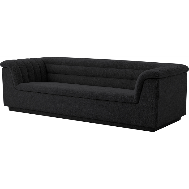 Meridian Furniture Cascade Black Boucle Fabric Sofa