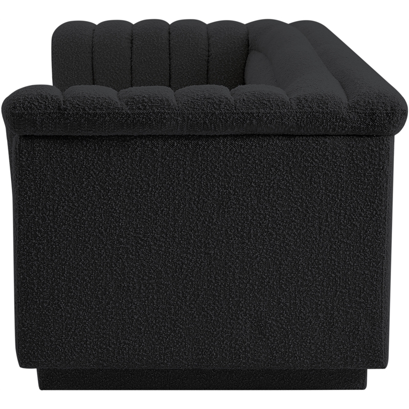 Meridian Furniture Cascade Black Boucle Fabric Sofa