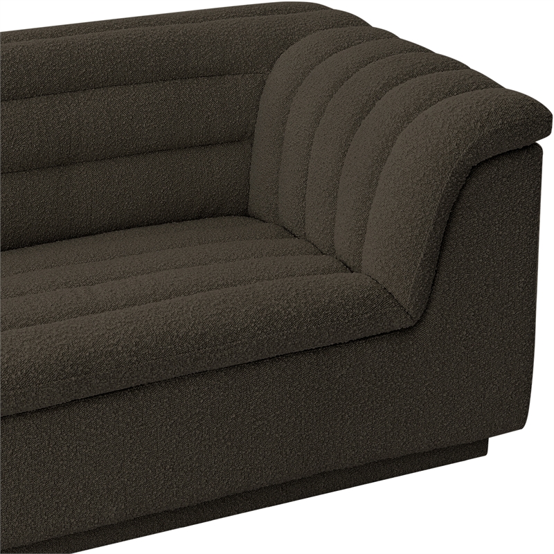 Meridian Furniture Cascade Brown Boucle Fabric Loveseat