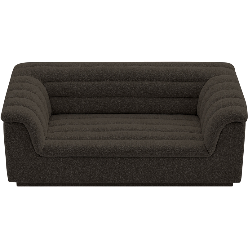 Meridian Furniture Cascade Brown Boucle Fabric Loveseat