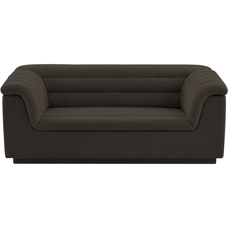 Meridian Furniture Cascade Brown Boucle Fabric Loveseat