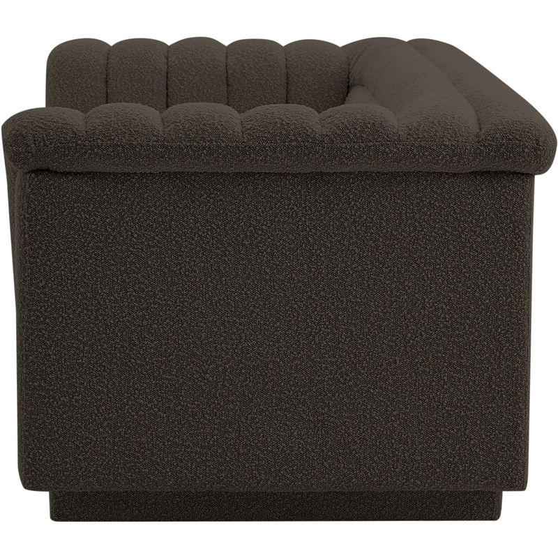 Meridian Furniture Cascade Brown Boucle Fabric Loveseat