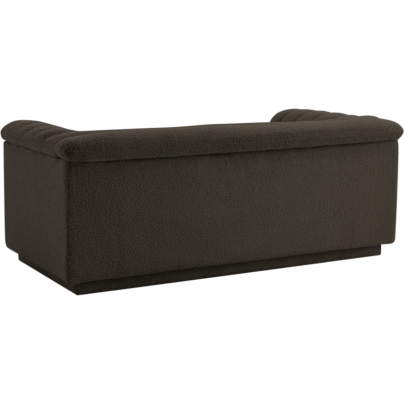 Meridian Furniture Cascade Brown Boucle Fabric Loveseat