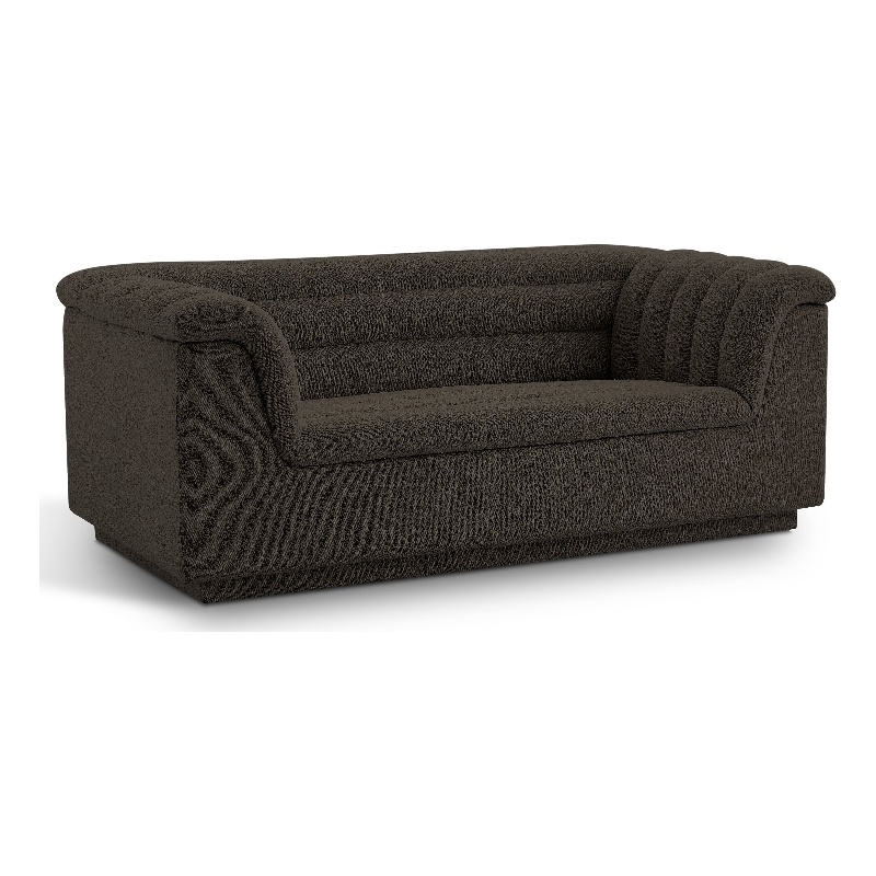 Meridian Furniture Cascade Brown Boucle Fabric Loveseat