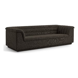 Meridian Furniture Cascade Brown Boucle Fabric Sofa