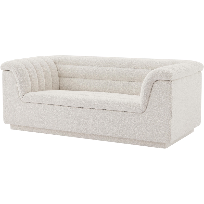 Meridian Furniture Cascade Cream Boucle Fabric Loveseat