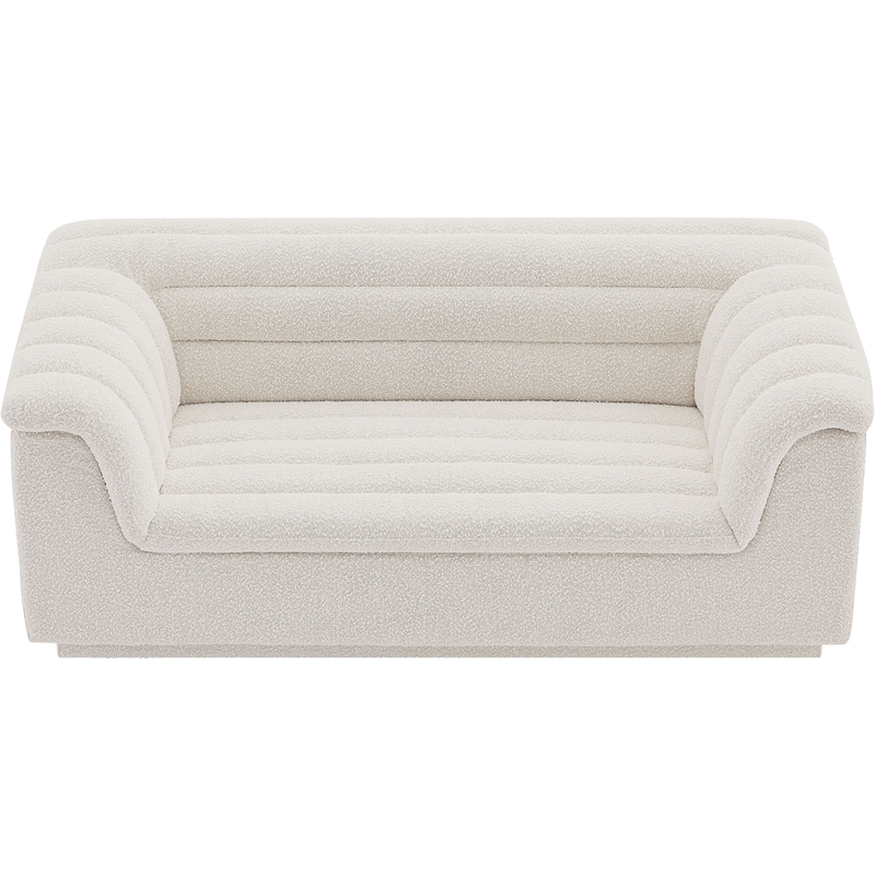 Meridian Furniture Cascade Cream Boucle Fabric Loveseat