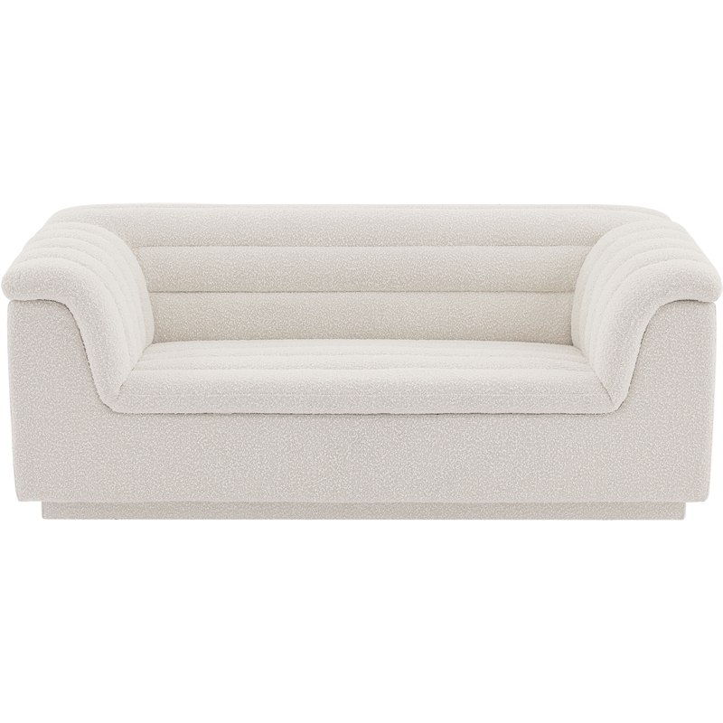 Meridian Furniture Cascade Cream Boucle Fabric Loveseat