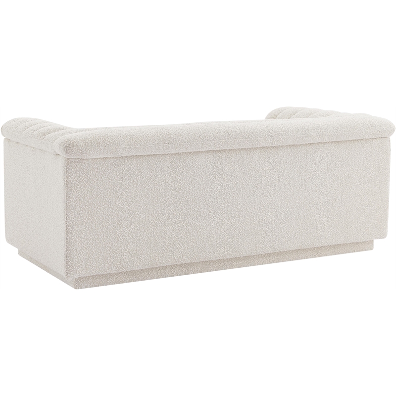 Meridian Furniture Cascade Cream Boucle Fabric Loveseat