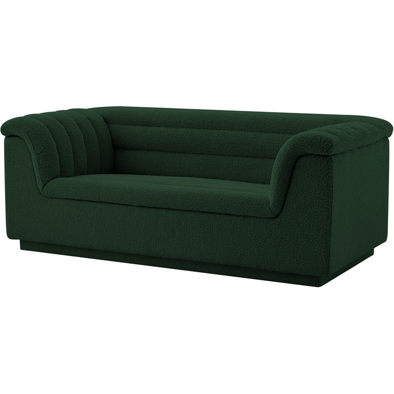 Meridian Furniture Cascade Green Boucle Fabric Loveseat