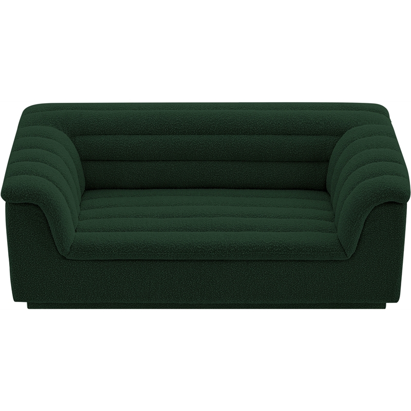Meridian Furniture Cascade Green Boucle Fabric Loveseat