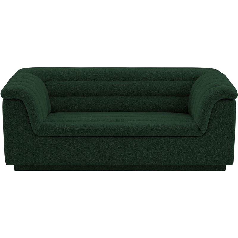 Meridian Furniture Cascade Green Boucle Fabric Loveseat