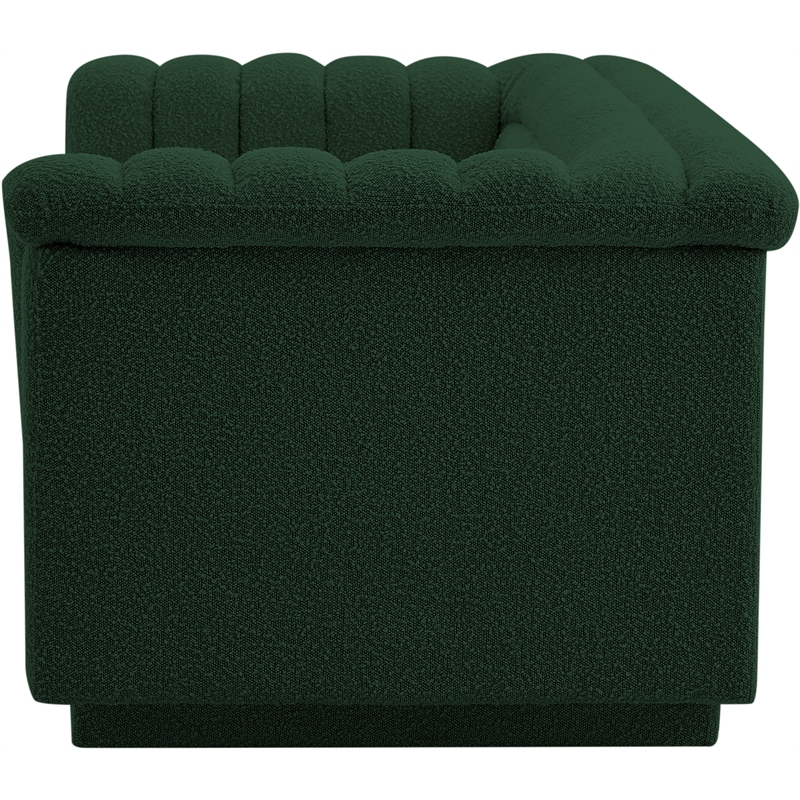 Meridian Furniture Cascade Green Boucle Fabric Loveseat