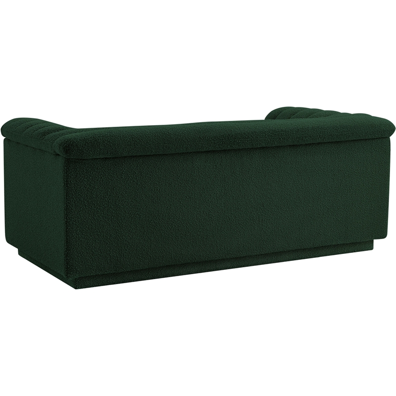 Meridian Furniture Cascade Green Boucle Fabric Loveseat