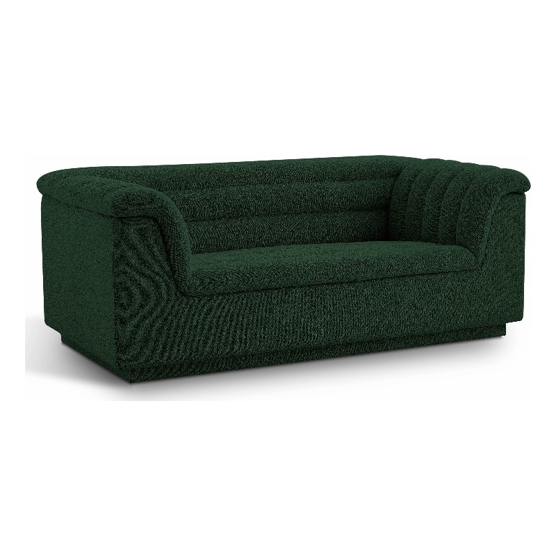 Meridian Furniture Cascade Green Boucle Fabric Loveseat