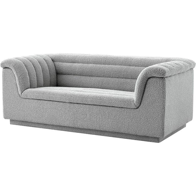 Meridian Furniture Cascade Grey Boucle Fabric Loveseat