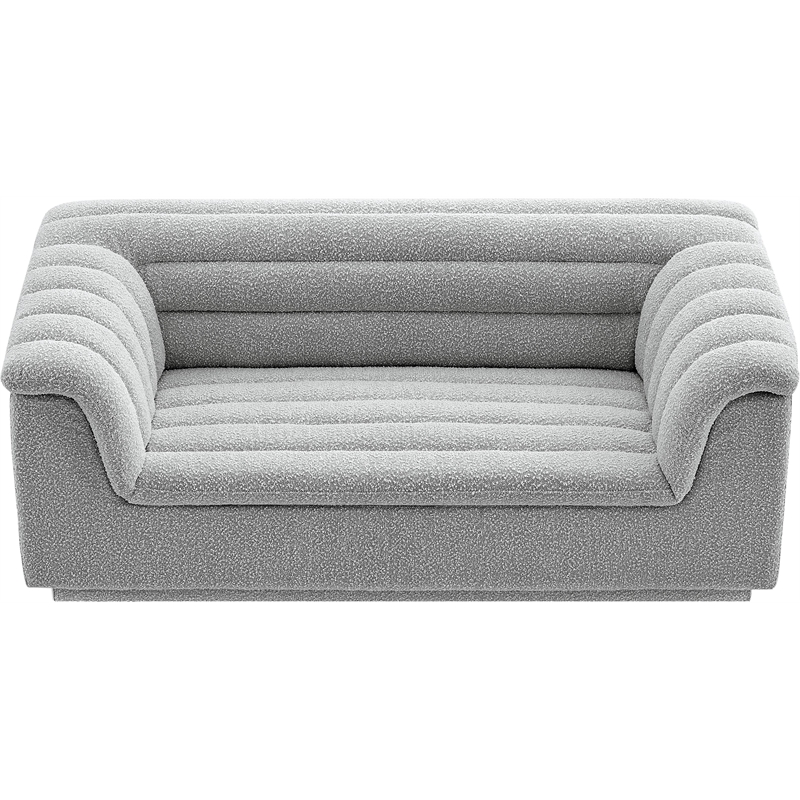 Meridian Furniture Cascade Grey Boucle Fabric Loveseat