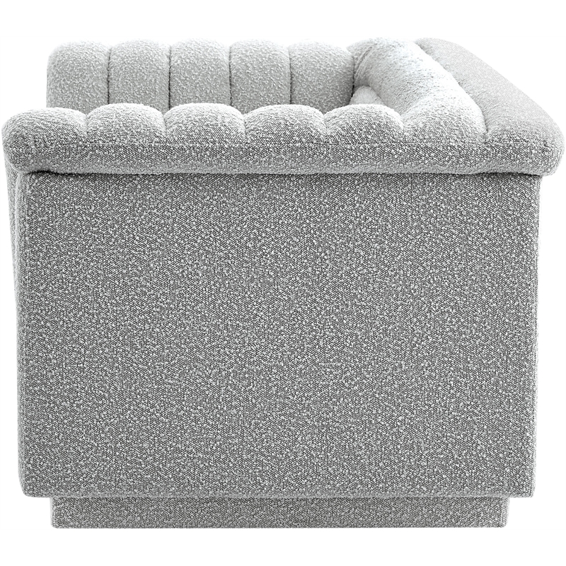 Meridian Furniture Cascade Grey Boucle Fabric Loveseat