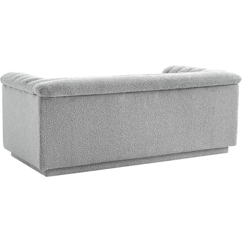 Meridian Furniture Cascade Grey Boucle Fabric Loveseat