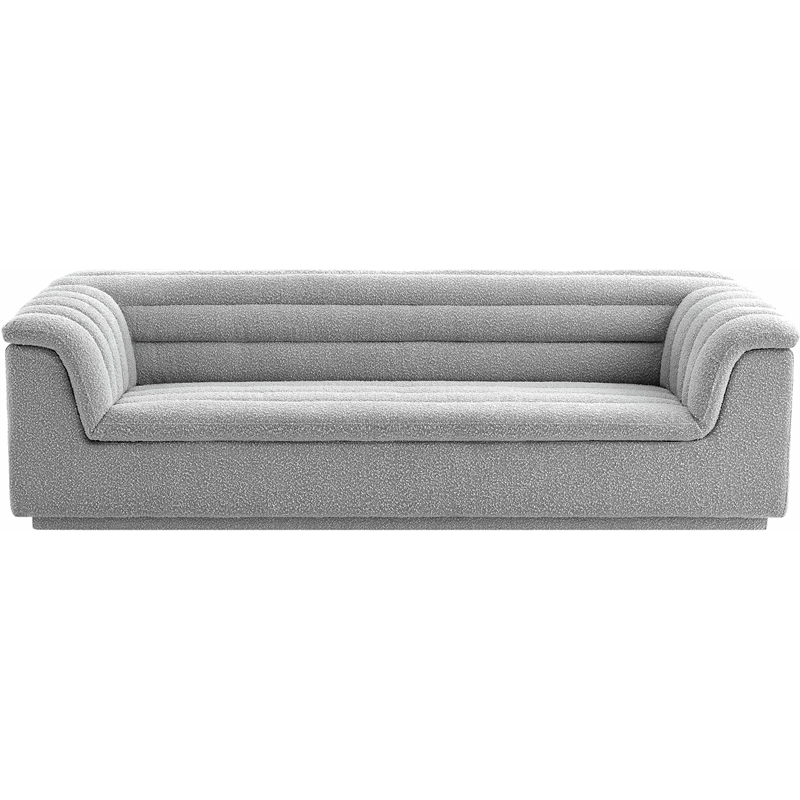 Meridian Furniture Cascade Grey Boucle Fabric Sofa
