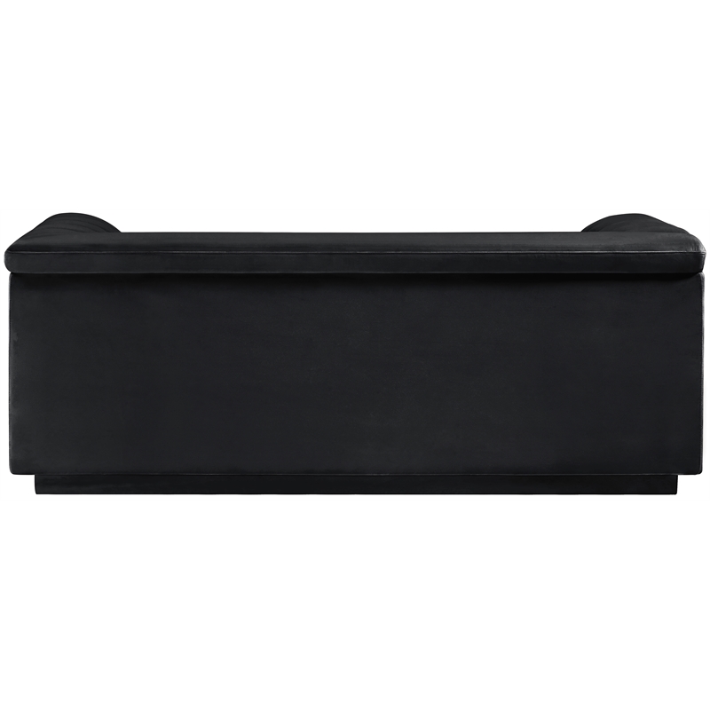 Meridian Furniture Cascade Black Velvet Fabric Loveseat