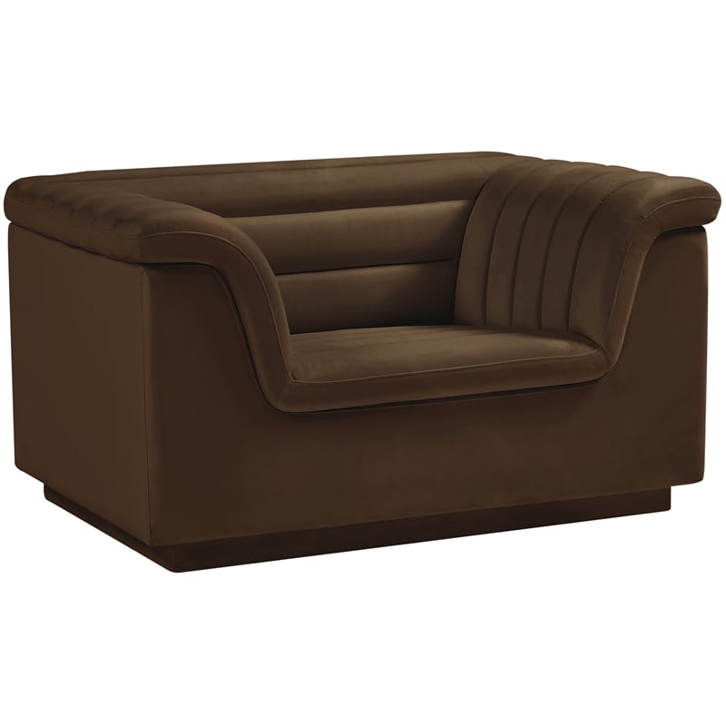 Meridian Furniture Cascade Brown Velvet Fabric Chair