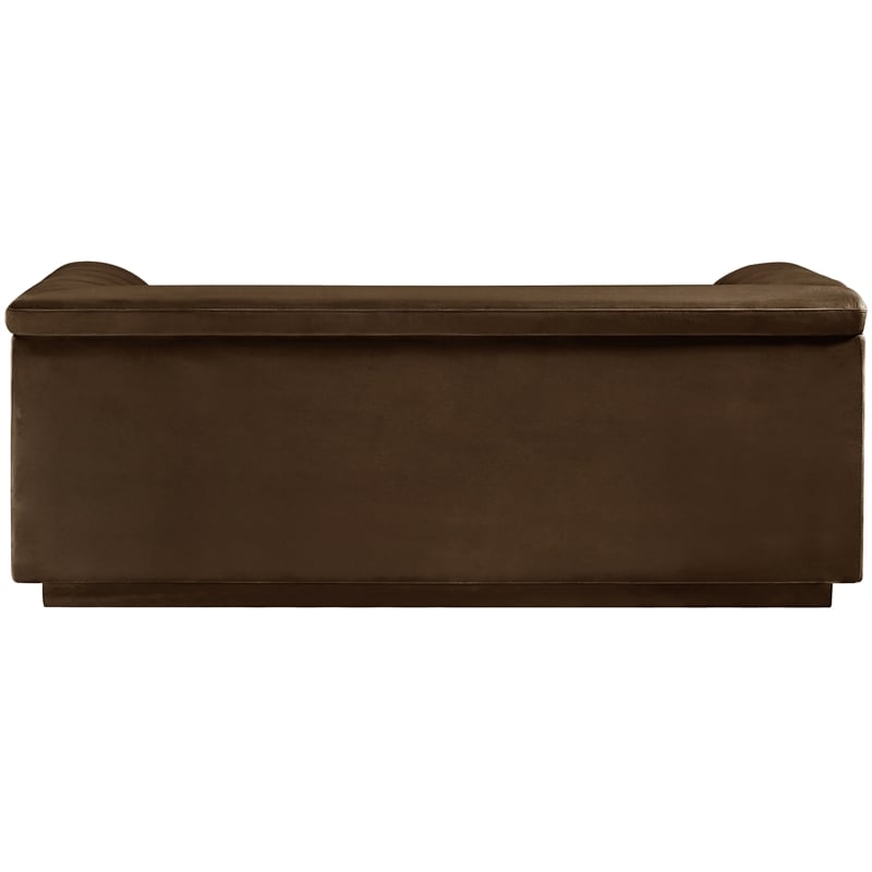 Meridian Furniture Cascade Brown Velvet Fabric Loveseat