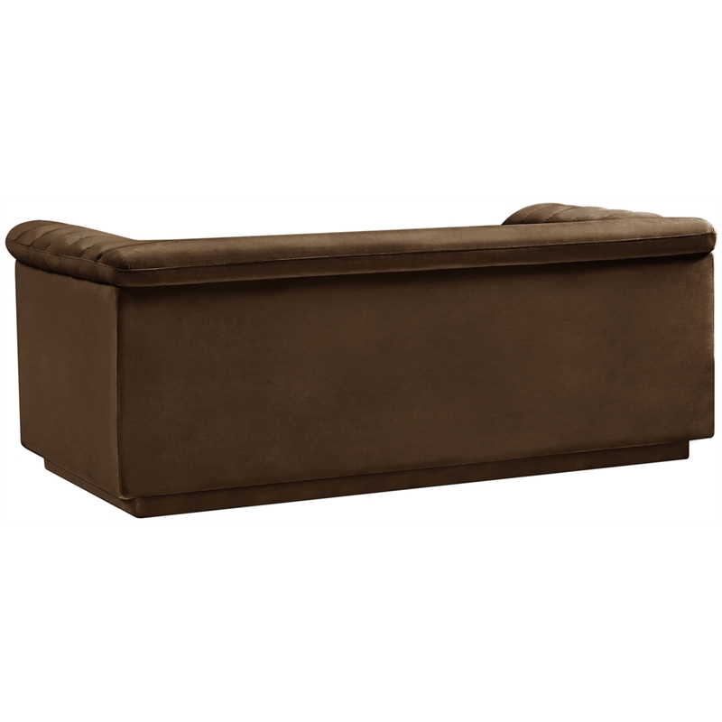 Meridian Furniture Cascade Brown Velvet Fabric Loveseat