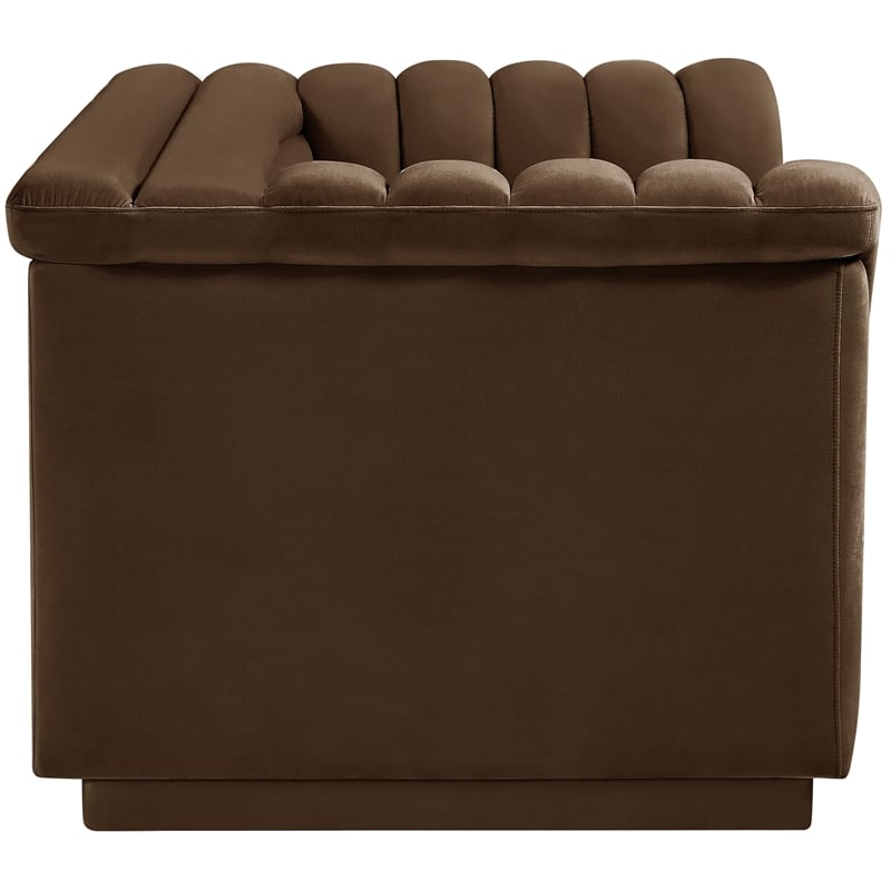 Meridian Furniture Cascade Brown Velvet Fabric Loveseat
