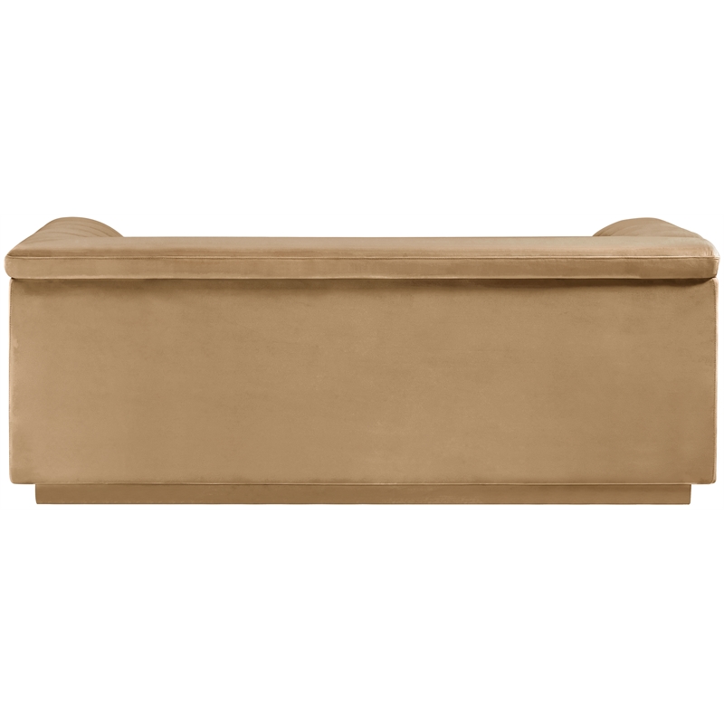 Meridian Furniture Cascade Camel Velvet Fabric Loveseat