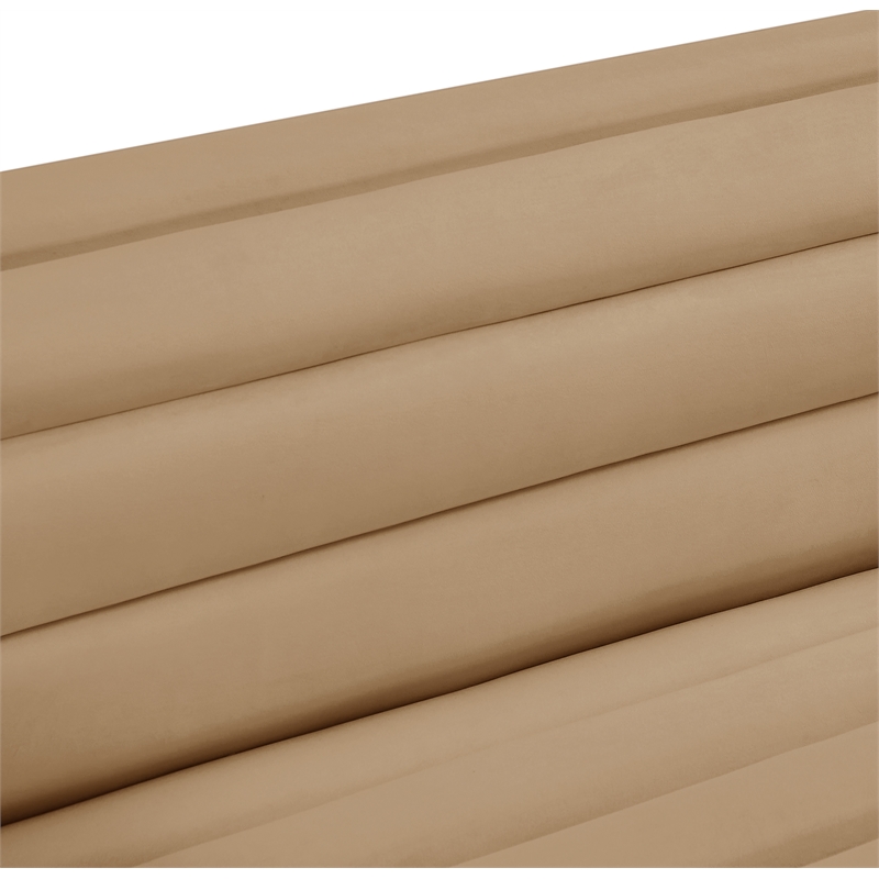 Meridian Furniture Cascade Camel Velvet Fabric Sofa