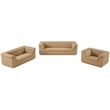 Meridian Furniture Cascade Camel Velvet Fabric Sofa