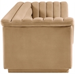 Meridian Furniture Cascade Camel Velvet Fabric Sofa