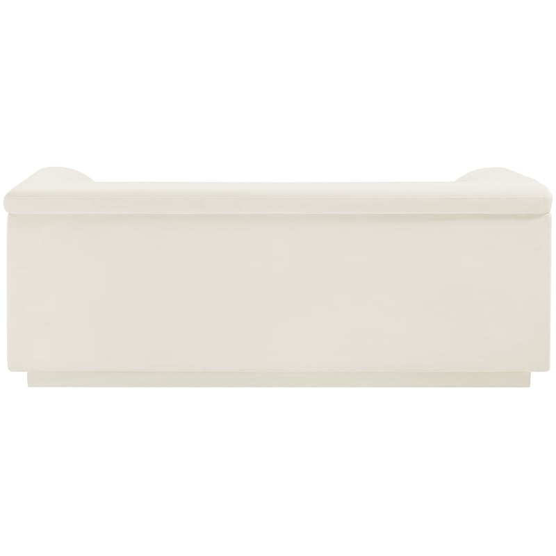 Meridian Furniture Cascade Cream Velvet Fabric Loveseat