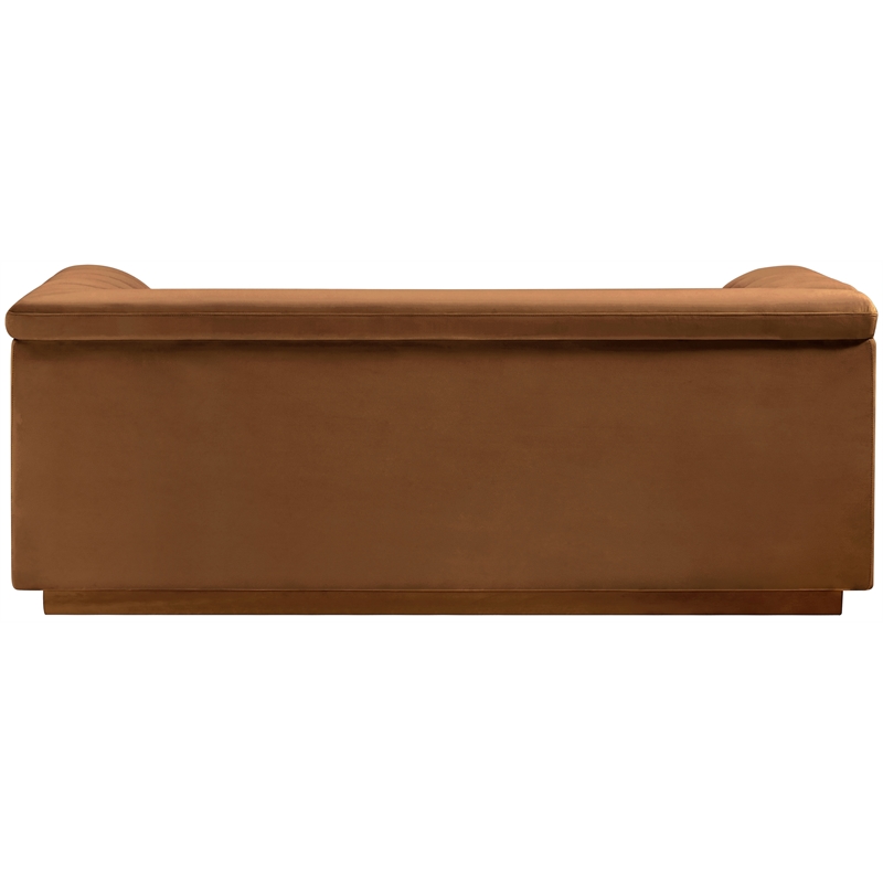 Meridian Furniture Cascade Saddle Velvet Fabric Loveseat