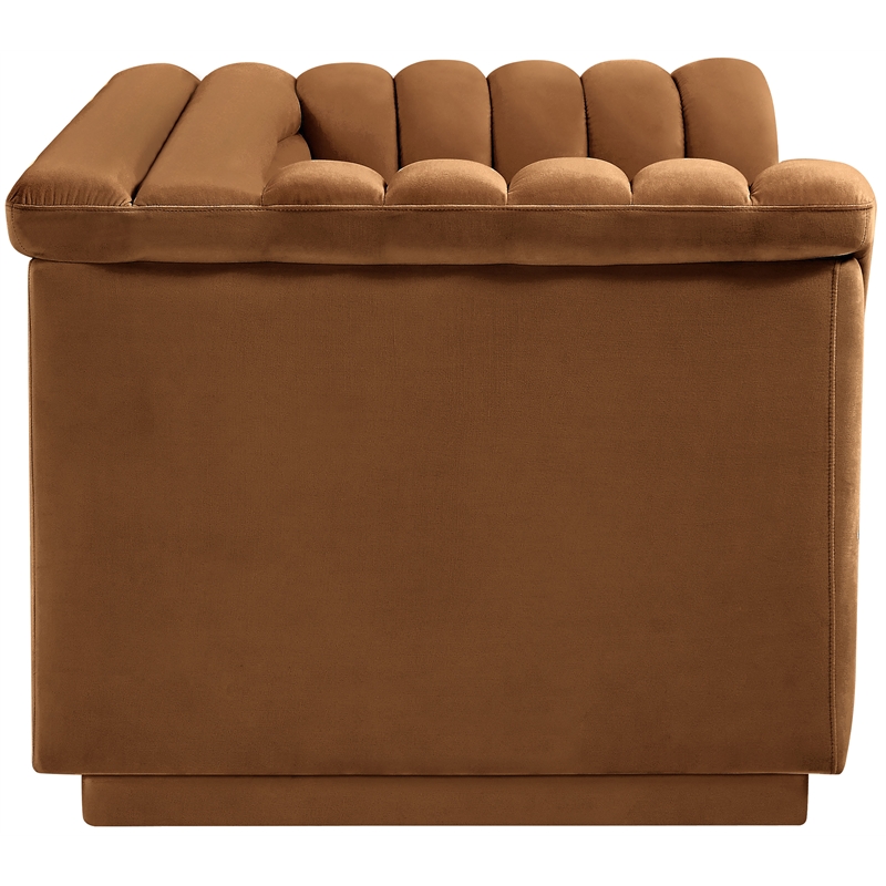 Meridian Furniture Cascade Saddle Velvet Fabric Loveseat