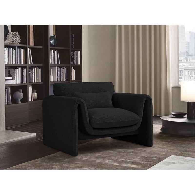 Meridian Furniture Stylus Black Boucle Fabric Chair